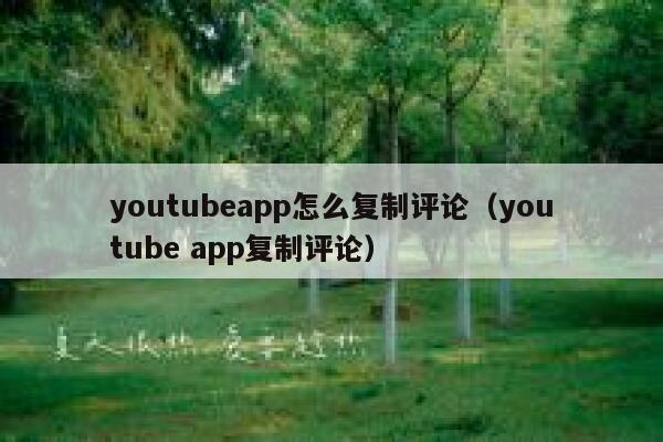 youtubeapp怎么复制评论（youtube app复制评论） 第1张