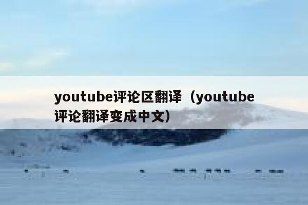 youtube评论区翻译(youtube评论翻译变成中文) 第1张 youtube评论区翻译(youtube评论翻译变成中文) 第1张