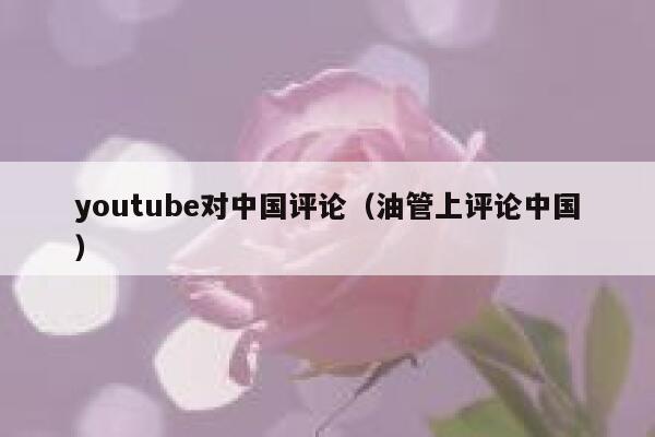 youtube对中国评论（油管上评论中国） 第1张
