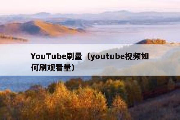 YouTube刷量（youtube视频如何刷观看量） 第1张