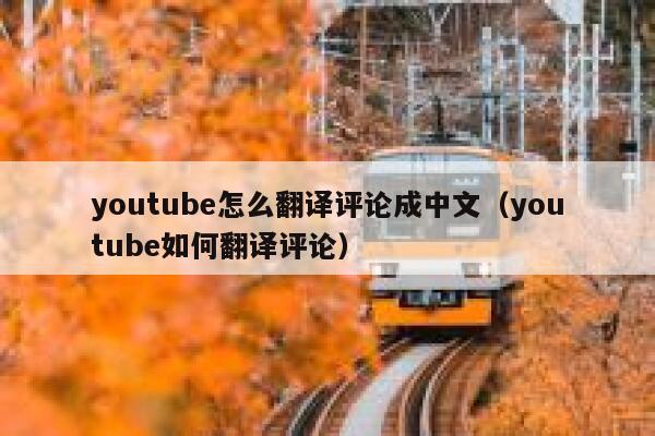 youtube怎么翻译评论成中文（youtube如何翻译评论） 第1张