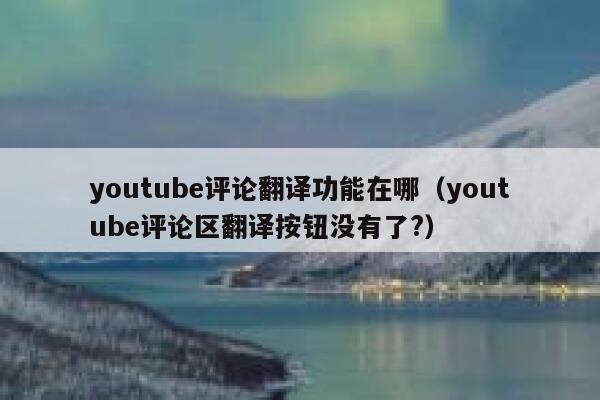 youtube评论翻译功能在哪（youtube评论区翻译按钮没有了?） 第1张