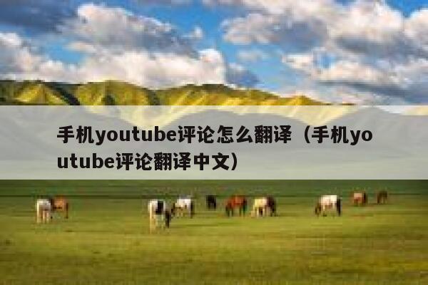 手机youtube评论怎么翻译（手机youtube评论翻译中文） 第1张