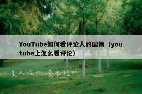 YouTube如何看评论人的国籍（youtube上怎么看评论） 第1张