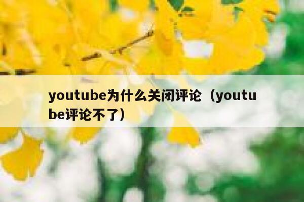 youtube为什么关闭评论（youtube评论不了） 第1张