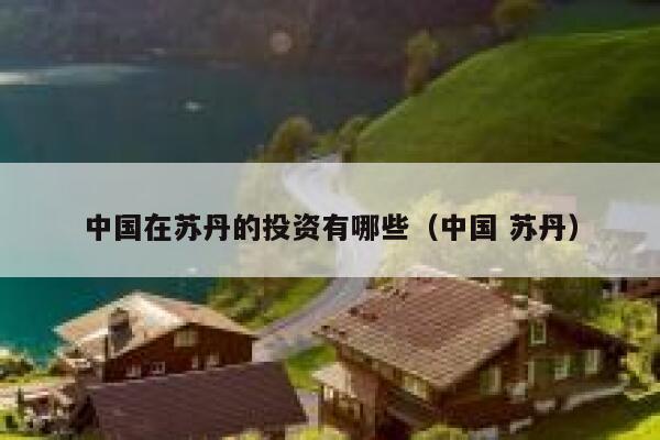 中国在苏丹的投资有哪些（中国 苏丹） 第1张