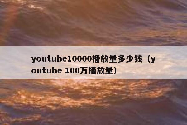 youtube10000播放量多少钱（youtube 100万播放量） 第1张