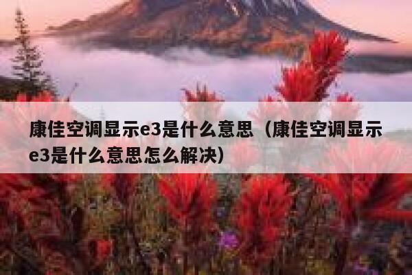 康佳空调显示e3是什么意思（康佳空调显示e3是什么意思怎么解决） 第1张