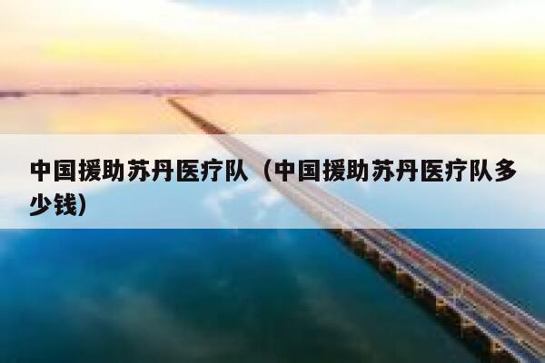中国援助苏丹医疗队（中国援助苏丹医疗队多少钱） 第1张