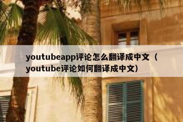 youtubeapp评论怎么翻译成中文（youtube评论如何翻译成中文） 第1张