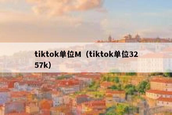 tiktok单位M（tiktok单位3257k） 第1张