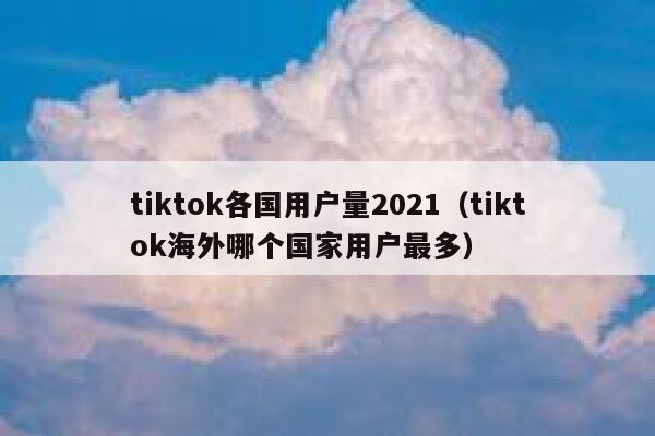tiktok各国用户量2021（tiktok海外哪个国家用户最多） 第1张