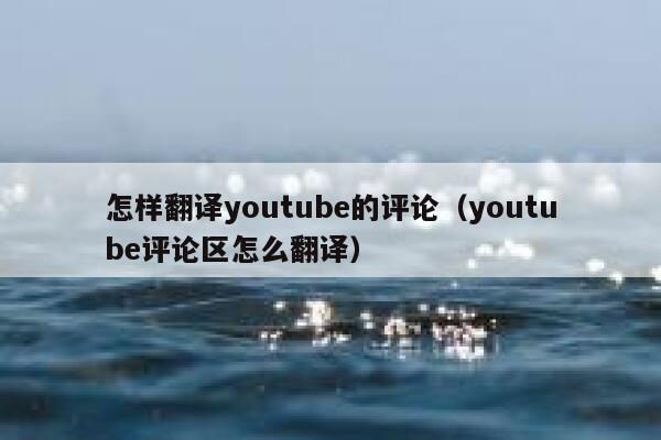 怎样翻译youtube的评论（youtube评论区怎么翻译） 第1张