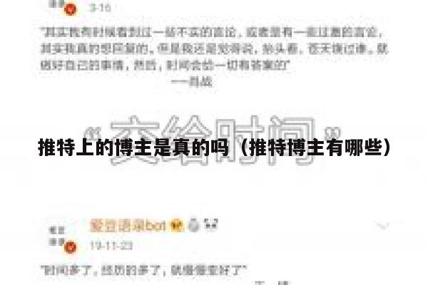 推特上的博主是真的吗（推特博主有哪些） 第1张