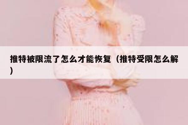 推特被限流了怎么才能恢复（推特受限怎么解） 第1张