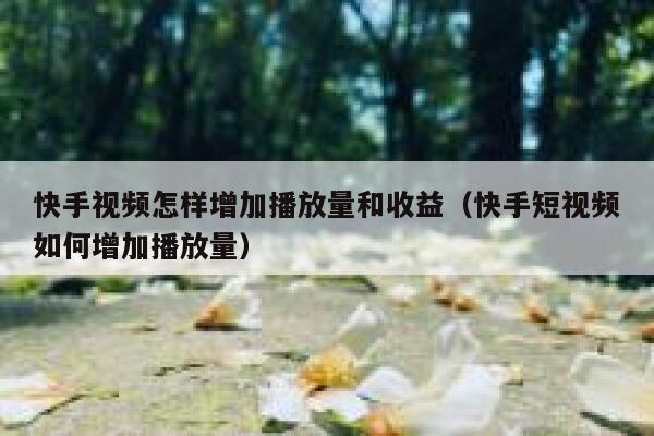 快手视频怎样增加播放量和收益（快手短视频如何增加播放量） 第1张