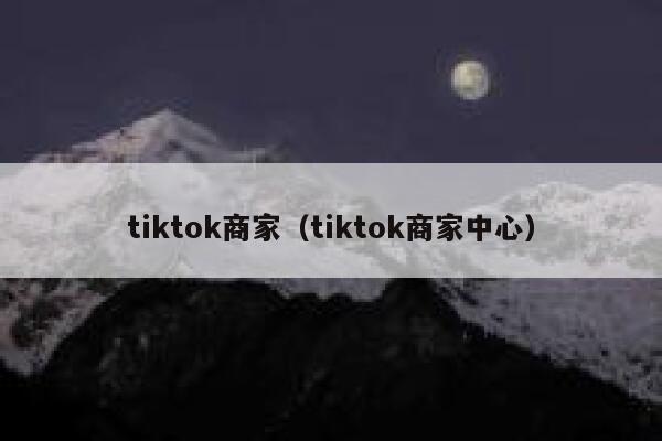 tiktok商家（tiktok商家中心） 第1张