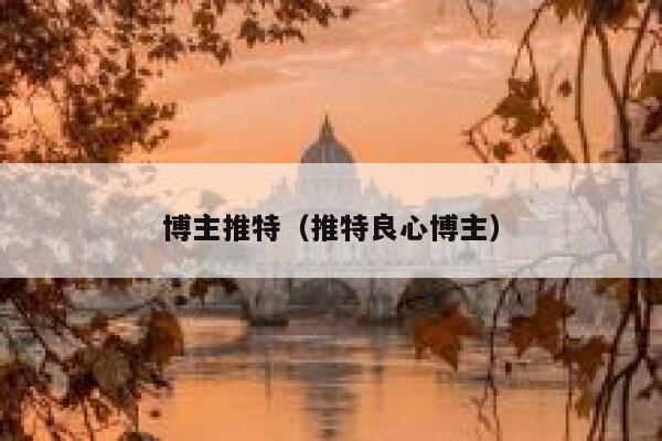 博主推特（推特良心博主） 第1张