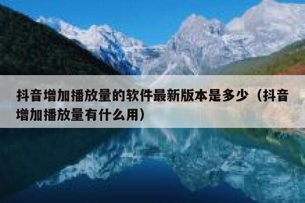 抖音增加播放量的软件最新版本是多少（抖音增加播放量有什么用） 第1张