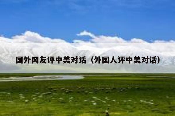 国外网友评中美对话（外国人评中美对话） 第1张