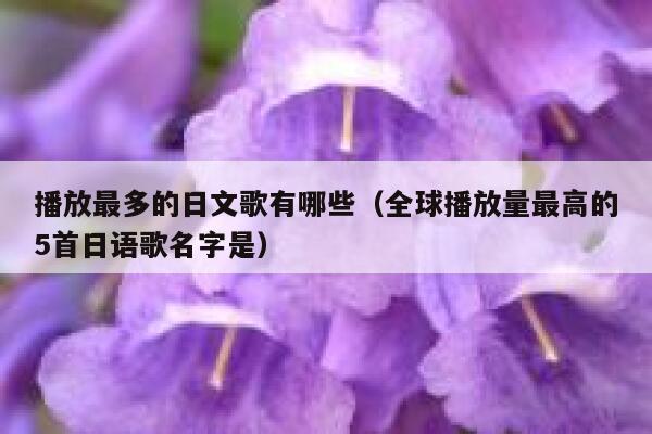 播放最多的日文歌有哪些（全球播放量最高的5首日语歌名字是） 第1张