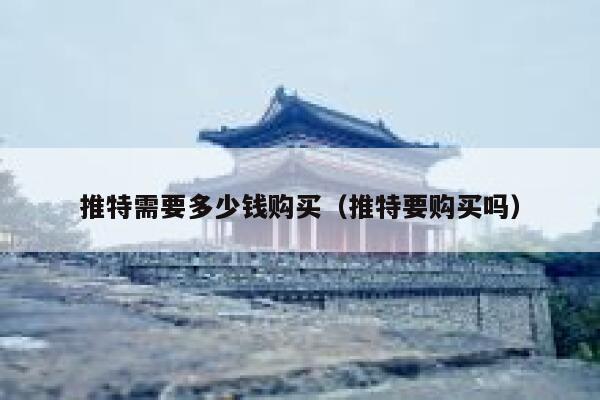 推特需要多少钱购买（推特要购买吗） 第1张