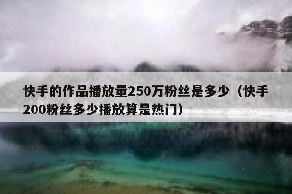 快手的作品播放量250万粉丝是多少（快手200粉丝多少播放算是热门） 第1张