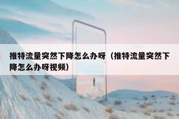 推特流量突然下降怎么办呀（推特流量突然下降怎么办呀视频） 第1张