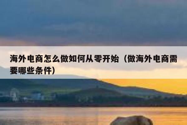 海外电商怎么做如何从零开始（做海外电商需要哪些条件） 第1张