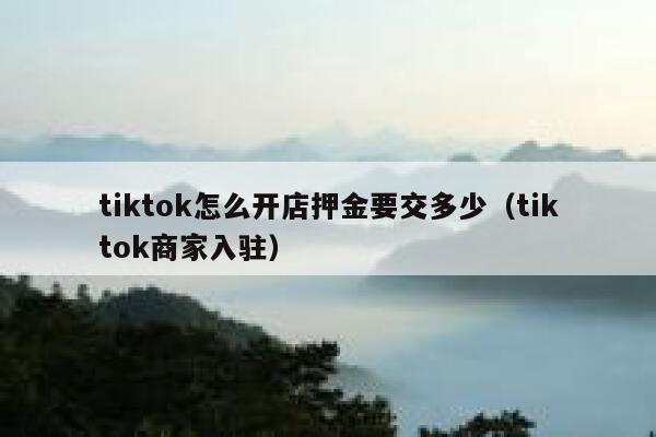 tiktok怎么开店押金要交多少（tiktok商家入驻） 第1张