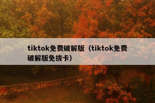 tiktok免费破解版（tiktok免费破解版免拔卡） 第1张