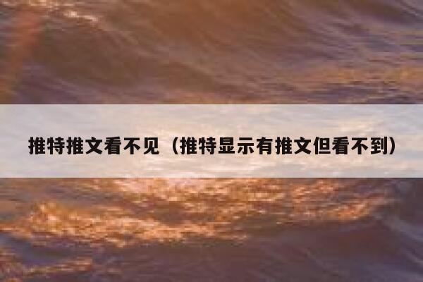 推特推文看不见（推特显示有推文但看不到） 第1张