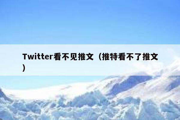 Twitter看不见推文（推特看不了推文） 第1张