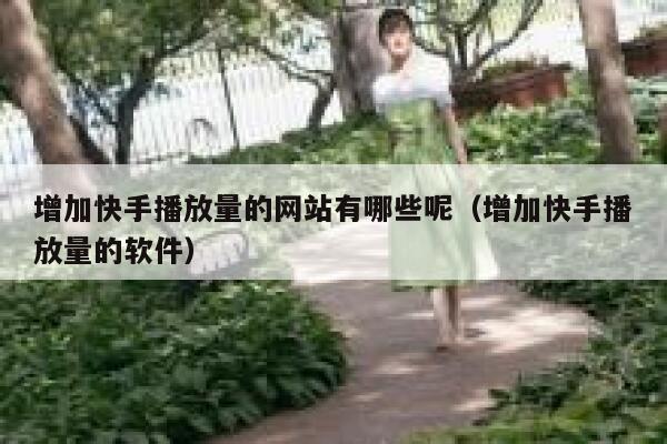 增加快手播放量的网站有哪些呢（增加快手播放量的软件） 第1张