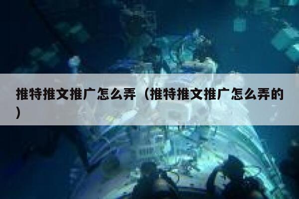 推特推文推广怎么弄（推特推文推广怎么弄的） 第1张