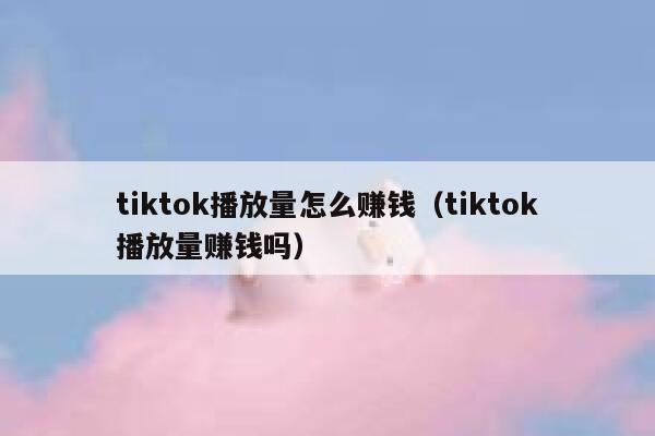 tiktok播放量怎么赚钱（tiktok播放量赚钱吗） 第1张