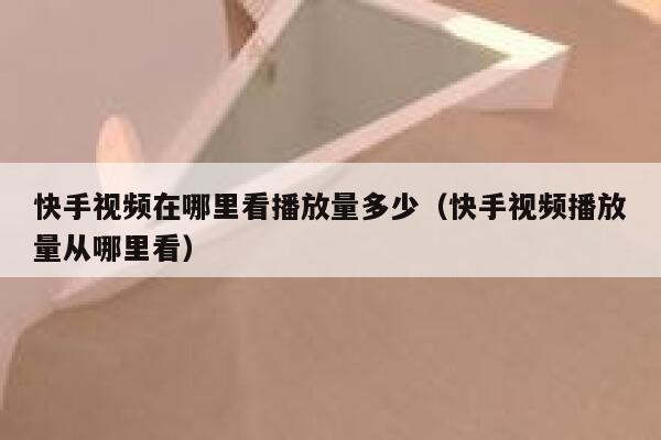 快手视频在哪里看播放量多少（快手视频播放量从哪里看） 第1张