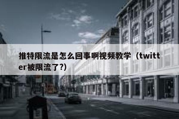 推特限流是怎么回事啊视频教学（twitter被限流了?） 第1张