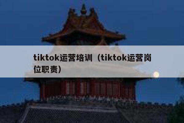 tiktok运营培训（tiktok运营岗位职责） 第1张