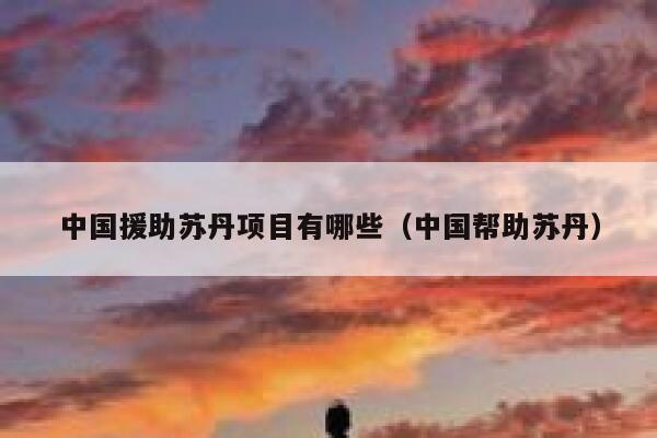 中国援助苏丹项目有哪些（中国帮助苏丹） 第1张