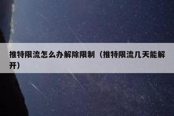 推特限流怎么办解除限制（推特限流几天能解开） 第1张