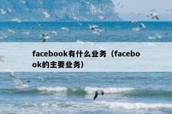facebook有什么业务（facebook的主要业务） 第1张
