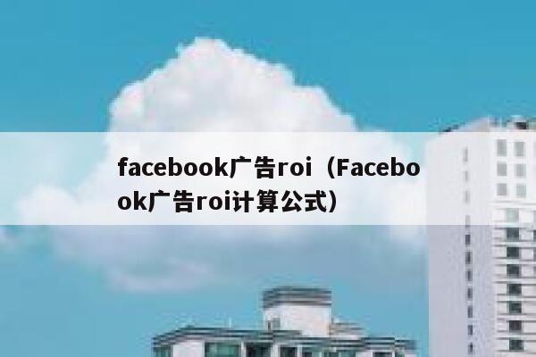 facebook广告roi（Facebook广告roi计算公式） 第1张