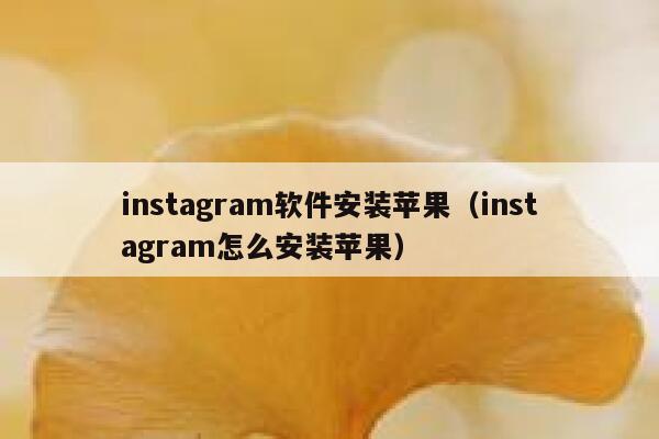 instagram软件安装苹果（instagram怎么安装苹果） 第1张