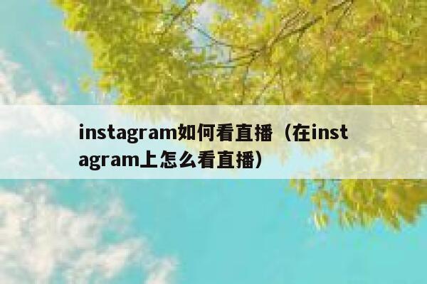 instagram如何看直播（在instagram上怎么看直播） 第1张