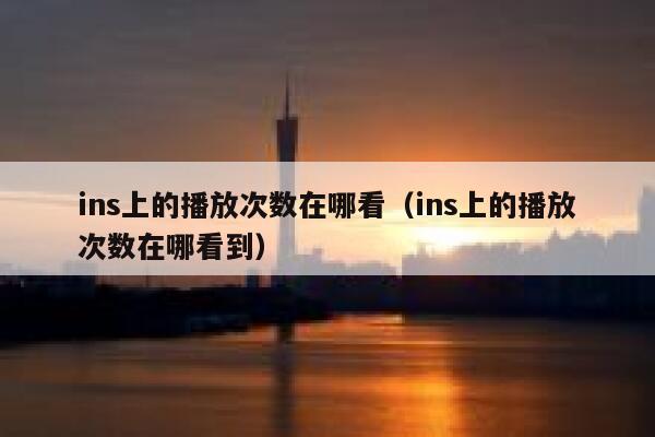 ins上的播放次数在哪看（ins上的播放次数在哪看到） 第1张
