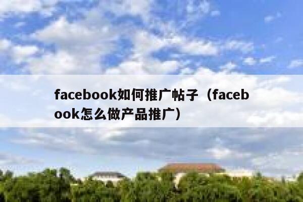 facebook如何推广帖子（facebook怎么做产品推广） 第1张