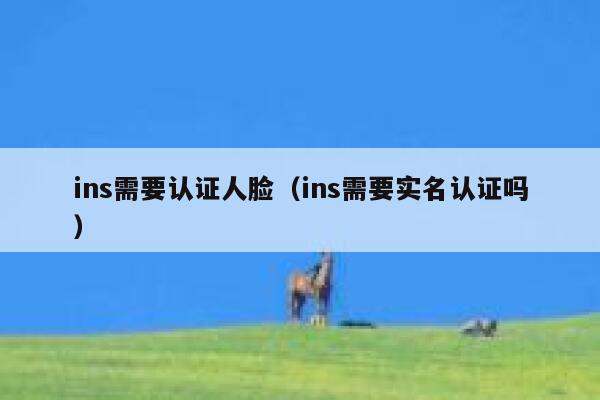 ins需要认证人脸（ins需要实名认证吗） 第1张