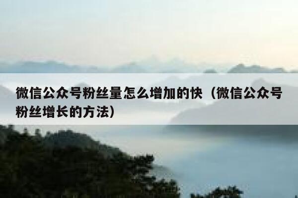 微信公众号粉丝量怎么增加的快（微信公众号粉丝增长的方法） 第1张