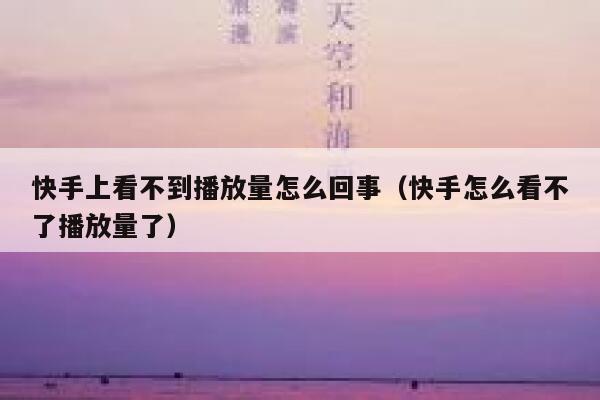 快手上看不到播放量怎么回事（快手怎么看不了播放量了） 第1张